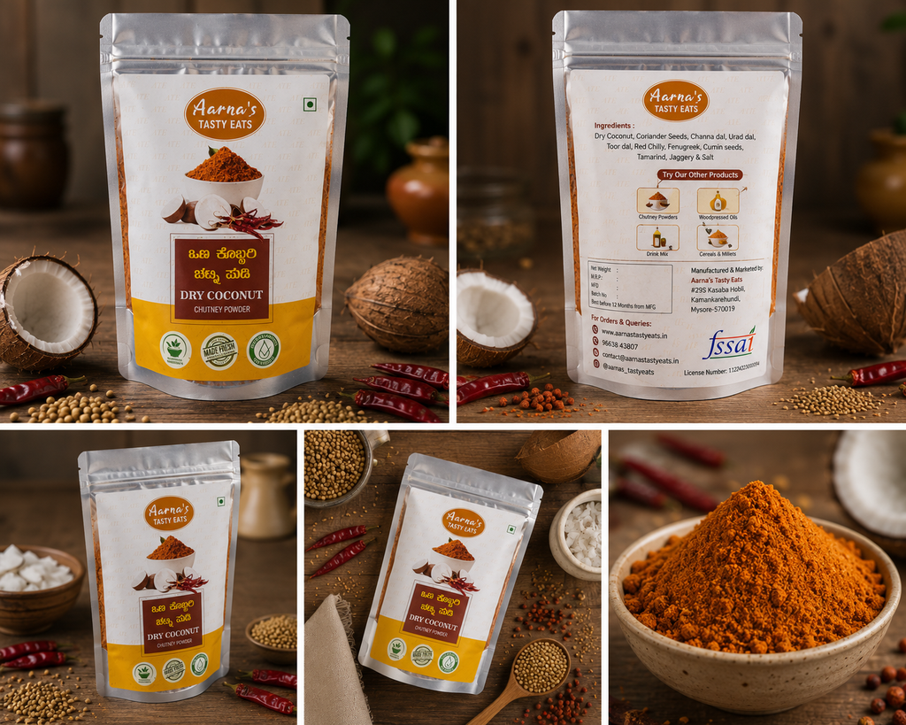 Dry Coconut Chutney Powder (Ona Kobbari Chutney Pudi)